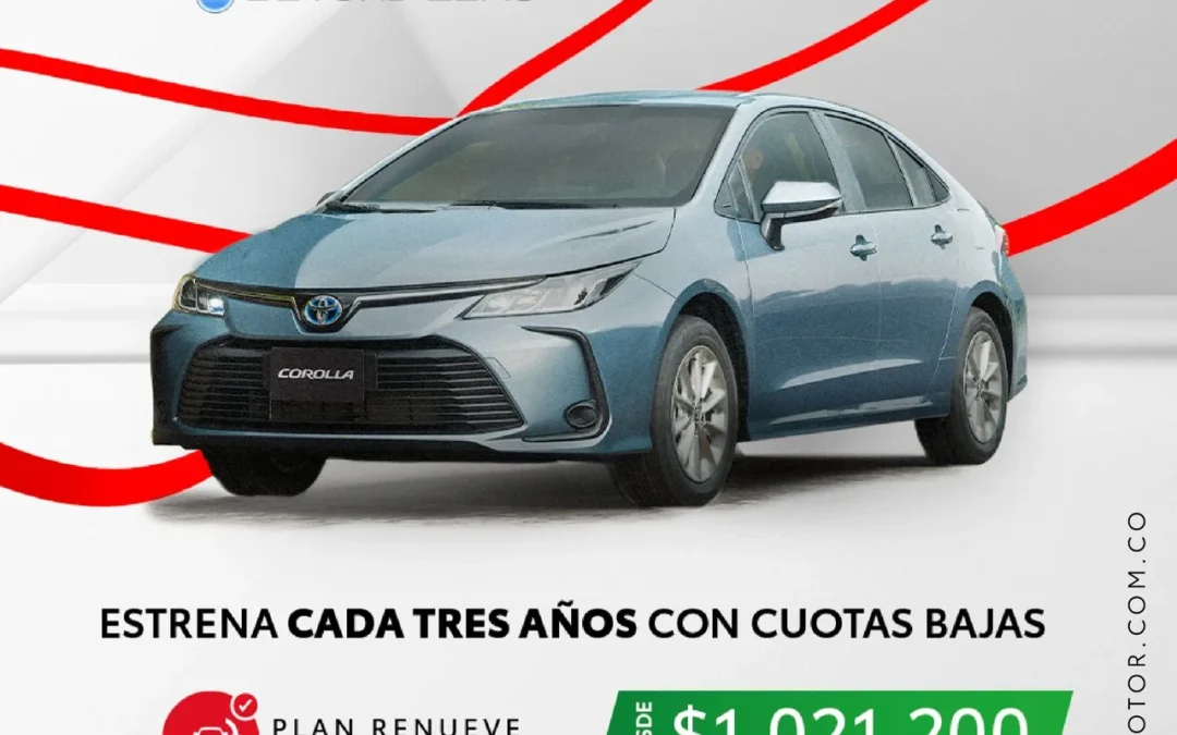 Corolla Sedan: Plan Renueve 55/20/25 Estrena cada 3 años con cuotas bajas desde $1.021.200
